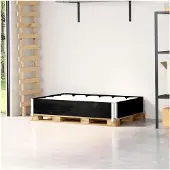 Markenlos Palettenaufsatzrahmen Schwarz aus Kiefernholz 120x80 cm