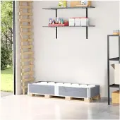 Markenlos Palettenaufsatzrahmen in Grau, 150 x 50 cm aus Kiefernholz