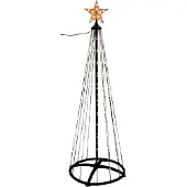 Nampook LED-Weihnachtsbaum 300 cm, 550 LEDs, extra warmweiß, mit Fernbedienung und IP44-Transformator, schwarz, für innen und außen