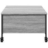 vidaXL Couchtisch mit Rollen Grau Sonoma 91x55x34 cm Holzwerkstoff