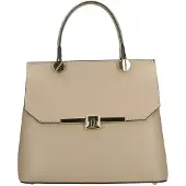 Viola Castellani Damenhandtasche echtes Ruga-Leder Doppeltes Reißverschlussfach Bianco UNICA 27x23x12 cm