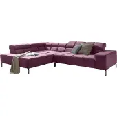 KAWOLA Sofa NELSON Ecksofa Velvet purple Recamiere links