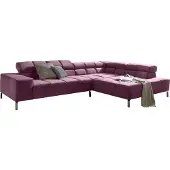 KAWOLA Sofa NELSON Ecksofa Velvet purple Recamiere rechts