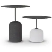 AEA Schwarz weiße Couchtisch Garnitur Luxus 2x Runde Designer Beistelltische Tisch
