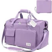 Unyqoos Faltbare Reisetasche 36 L (48×27×28 cm) – wasserfestes Oxford-Gewebe, Weekender & Sporttasche mit Schuhfach, 3 Außenfächern, Nassfach, 1 Gepäckanhänger – für Damen & Herren