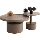 AEA Set Beistelltisch Couchtisch Tische Design Luxus Wohnzimmer Möbel Rund Holz