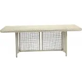 AEA Couchtisch Hochwertig Luxus Rattan Grau Moderner Kaffeetisch Beistell Design