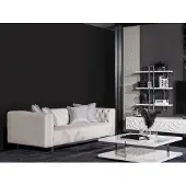 AEA Beige Holz Textil Sofa und Couchtisch Set modern