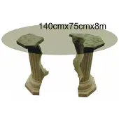 AEA Römisches Design Couchtisch Rund Säulen Wohnzimmer Möbel Tische Beistelltisch