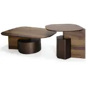 AEA Modernes Couchtisch-Set Wohnzimmer Luxus Möbel 2x Holz Beistelltische