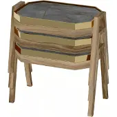 AEA Elegantes graues Couchtisch-Set aus Holz für modernes Wohnzimmer