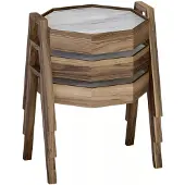 AEA Elegantes braunes Holz Couchtisch-Set modern stilvoll