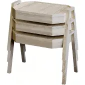 AEA Elegantes Beiges Holz Couchtisch-Set Modern Wohnzimmermöbel