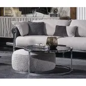 AEA Silberner Metall Couchtisch modern elegant zeitlos