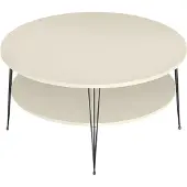 AEA Eleganter Beigefarbener Couchtisch aus Holz mit modernem Design