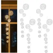 COM-FOUR® 4x LED Lichterketten mit 8 Kugeln, Lichterkette mit LED-Licht