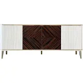 AEA Lowboard Wohnzimmer TV Ständer Rechteckig Holz Weiß Wohnwand Modern Luxus
