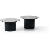 AEA Set aus zwei stilvollen Couchtischen mit runden Tischplatten und Sockeln