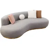 AEA Grauer 3-Sitzer Wohnzimmer Polstercouch Designer Stoffsofas Möbel