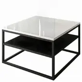Lookway COUCHTISCH NOVA mit Ablage Schwarz / Weiß hochglanz