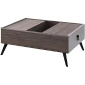 AEA Couchtisch Sofatisch Holz Beistelltisch Kaffeetisch Grau Wohnzimmer