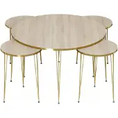 AEA Eleganter schwarzer Holz-Couchtisch mit Beistelltischen im modernen