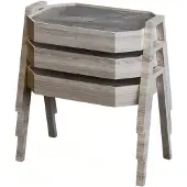 AEA Elegantes graues Couchtisch-Set aus Holz im modernen Stil