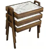 AEA Elegantes braunes Holz Couchtisch-Set im stilvollen Design