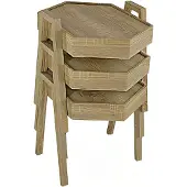 AEA Couchtisch-Set aus Holz in Braun modern elegantes Wohnzimmermöbel