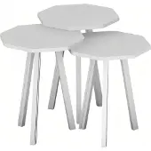 AEA Elegantes weißes Holz Couchtisch-Set modern und vielseitig