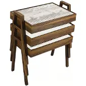 AEA Elegantes graues Couchtisch-Set aus Holz im modernen Stil