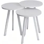 AEA Elegantes weißes Holz Couchtisch-Set im modernen Stil