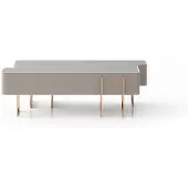 AEA Stilvoller Beiger Couchtisch Wohnzimmer Kaffeetisch Edle Holz Möbel