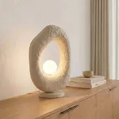 Opviq Tischleuchte Vaslı, ecru, Höhe 50 m, Fiberglas, G9