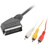 Lanberg Scart-anschluss Rca-kabel 1.8 M Schwarz Schwarz One Size