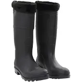 vidaXL Regenstiefel mit abnehmbaren Socken Größe 44 PVC schwarz
