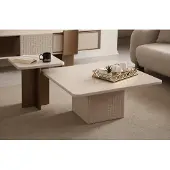 AEA Beige Wohnzimmer-Set 2-teilig Couchtisch Center-Tisch Wohnzimmermöbel