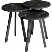 AEA Elegantes schwarzes Couchtisch-Set aus Holz im modernen Stil