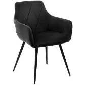 Homla FELLICE Veloursstuhl schwarz 56x61x86 cm