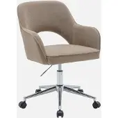 Sweeek - Bürostuhl mit Rollen, Cord, verchromtes Gestell - Taupe