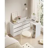 Songmics Kommode, Schrank, Schminktisch mit Regal, Toolless-Technologie