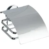Wenko Cover Turbo-Loc Toilettenpapierhalter, Befestigen ohne Bohren - mit Spezial-Klebepad, Maße: 12 x 9,5 x 13 cm, Edelstahl