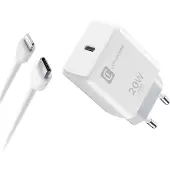 Cellularline USB-C Charger Kit 20W - USB-C to Lightning - iPhone 8 or later, Drinnen, AC, 1 m, Weiß