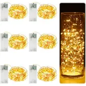 Dripio LED-Lichterkette 8er-Set, 2 m, 20 LEDs, warmweiß, Timer, batteriebetrieben