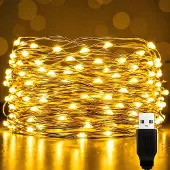 Dripio LED-Lichterkette 10 m, 100 warmweiße LEDs, USB, Kupferdraht, IP65