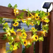 Dripio Sonnenblumen-Lichterkette, 20 LEDs, 2 m, Solar, warmweiß