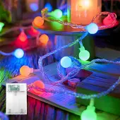 Dripio LED-Lichterkette, 40 bunte Kugeln, 6 m, batteriebetrieben, Blinkfunktion