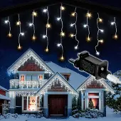 Dripio Eiszapfen-Lichterkette 360 LED 10 m Warmweiß/Kaltweiß Timer
