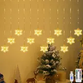 Dripio LED-Lichtgordijn 3 m, 204 LEDs, Schneeflocken, 8 Effekte