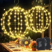 Dripio LED-Deko-Kugeln 30 cm, 2er-Set, warmweiß, 8 Modi, Timer, Fernbedienung